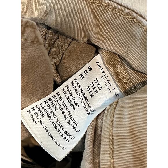 American Eagle Tan Relaxed Straight Jeans Mens 33x32 - Picture 5 of 5
